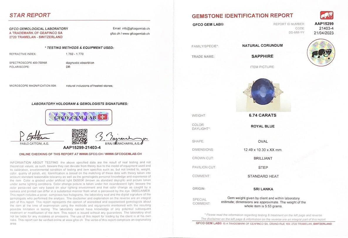 Victorian Era 6.74 Carat Sapphire Ring Three Stone Ring With Diamonds 18k Gold 12 Victorian Era 6.74 Carat Sapphire Ring Three Stone Ring With Diamonds 18k Gold – Image 10