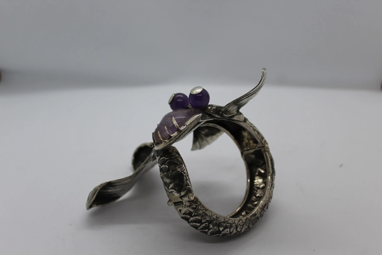 Dragon Amethyst Bracelet, Sterling Silver, Handmade, Italy 5 Dragon Amethyst Bracelet, Sterling Silver, Handmade, Italy – Image 3
