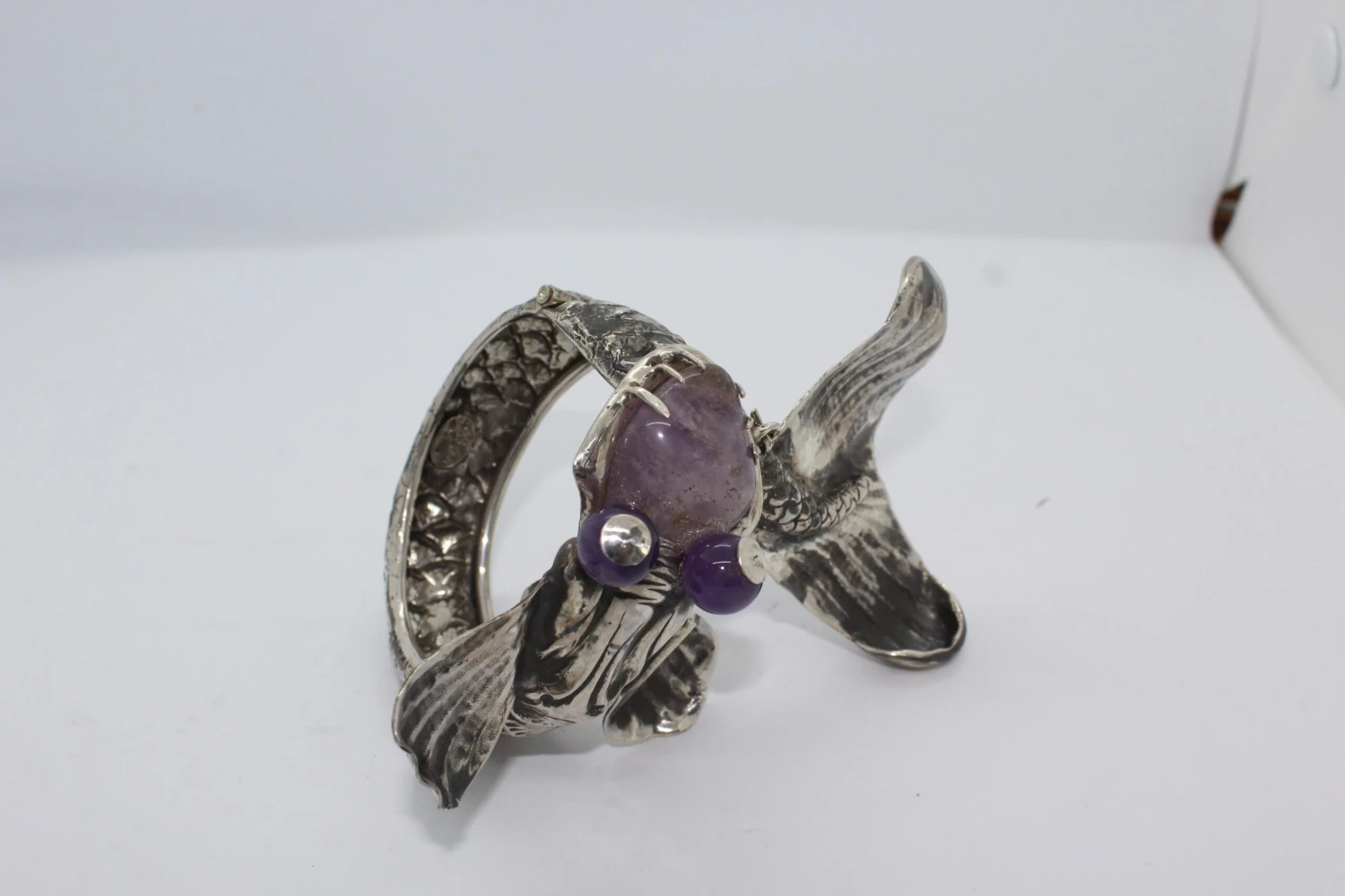 Dragon Amethyst Bracelet, Sterling Silver, Handmade, Italy 6 Dragon Amethyst Bracelet, Sterling Silver, Handmade, Italy – Image 4
