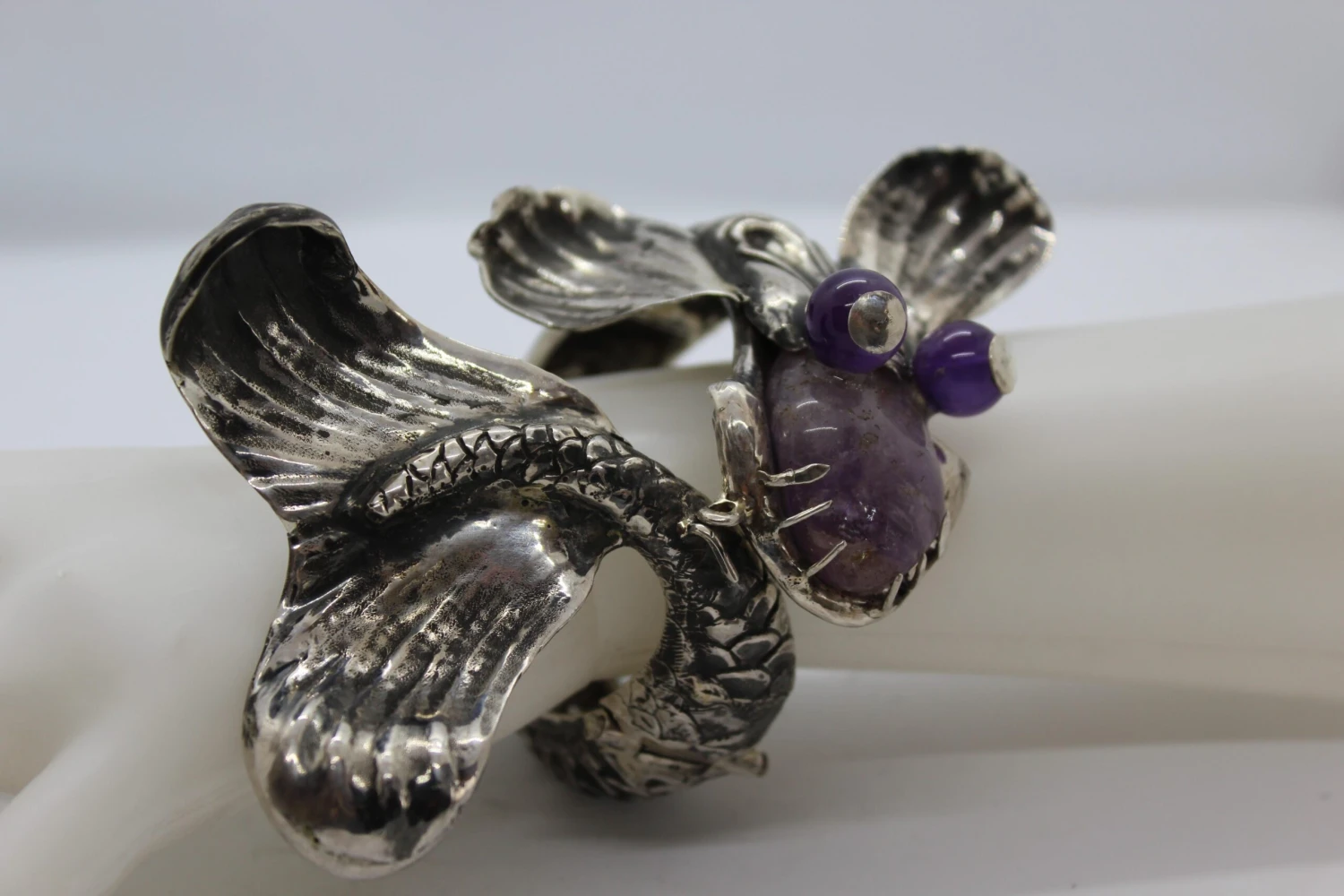 Dragon Amethyst Bracelet, Sterling Silver, Handmade, Italy 16 Dragon Amethyst Bracelet, Sterling Silver, Handmade, Italy – Image 14