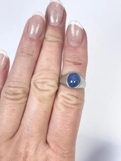 Unknown Solitaire Star Sapphire Ring 14Kt White Gold Unisex -Mode Bijouterie Magasin IMG 7478 master