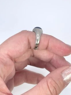 Unknown Solitaire Star Sapphire Ring 14Kt White Gold Unisex -Mode Bijouterie Magasin IMG 7479 master