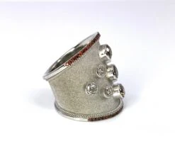 Georgios Collections 18 Karat White Gold And White And Brown Diamond Wide Ring 29 Georgios Collections 18 Karat White Gold And White And Brown Diamond Wide Ring -Mode Bijouterie Magasin IMG 8141 copy master