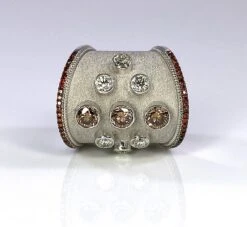 Georgios Collections 18 Karat White Gold And White And Brown Diamond Wide Ring 31 Georgios Collections 18 Karat White Gold And White And Brown Diamond Wide Ring -Mode Bijouterie Magasin IMG 8148 copy master