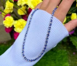 Unknown Natural Tanzanite Eternity Necklace 10 Carats Total 10 Unknown Natural Tanzanite Eternity Necklace 10 Carats Total -Mode Bijouterie Magasin IMG 8181 master