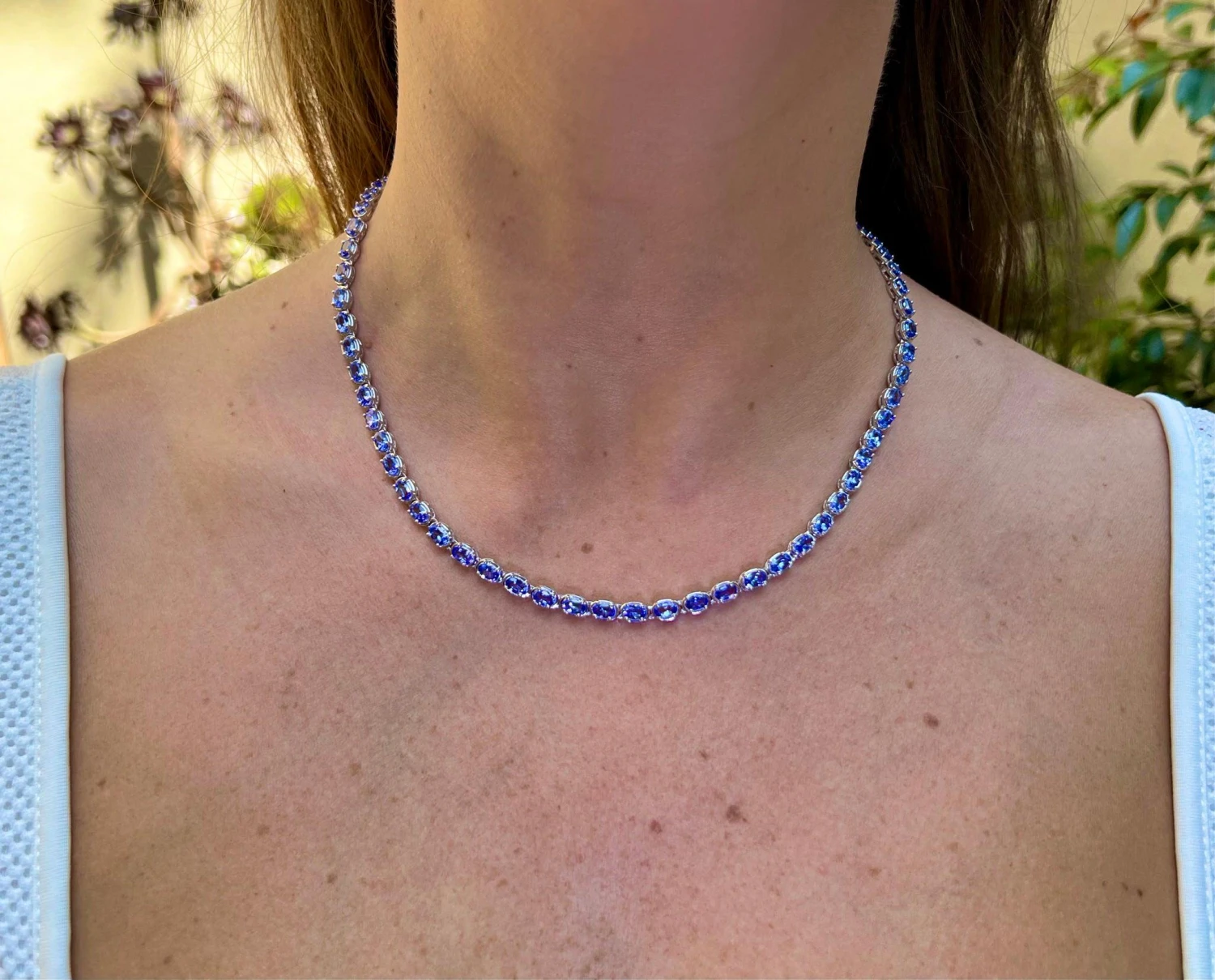 Unknown Natural Tanzanite Eternity Necklace 10 Carats Total 4 Unknown Natural Tanzanite Eternity Necklace 10 Carats Total – Image 2