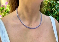 Unknown Natural Tanzanite Eternity Necklace 10 Carats Total 13 Unknown Natural Tanzanite Eternity Necklace 10 Carats Total -Mode Bijouterie Magasin IMG 8276 master