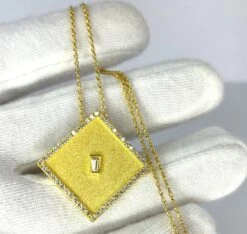 Georgios Collection 18 Karat Yellow Gold Diamond Square Pendant With Chain -Mode Bijouterie Magasin IMG 8845 copy master