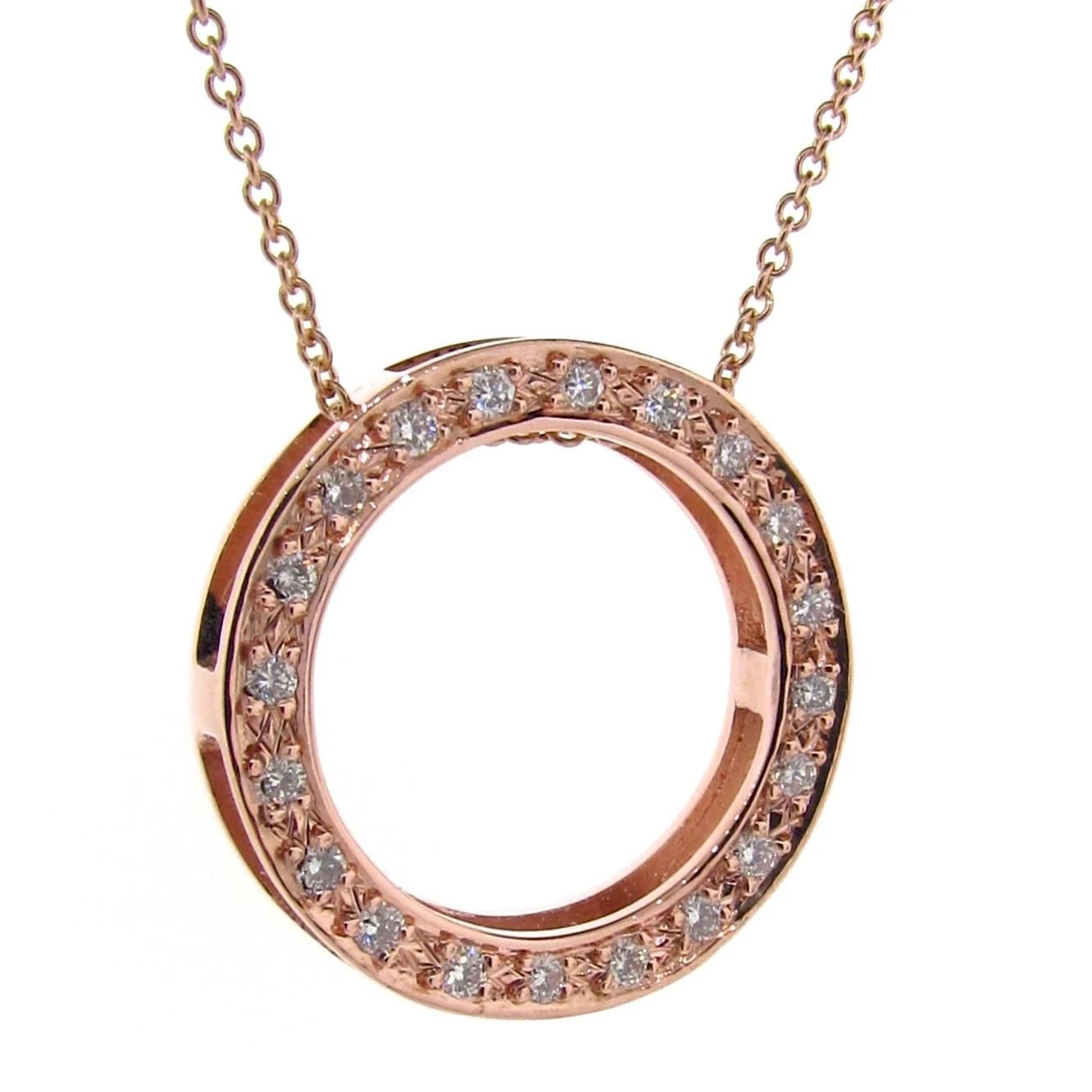 Rose Gold Diamond Eternity Circle Of Life Necklace 4 Rose Gold Diamond Eternity Circle Of Life Necklace – Image 2