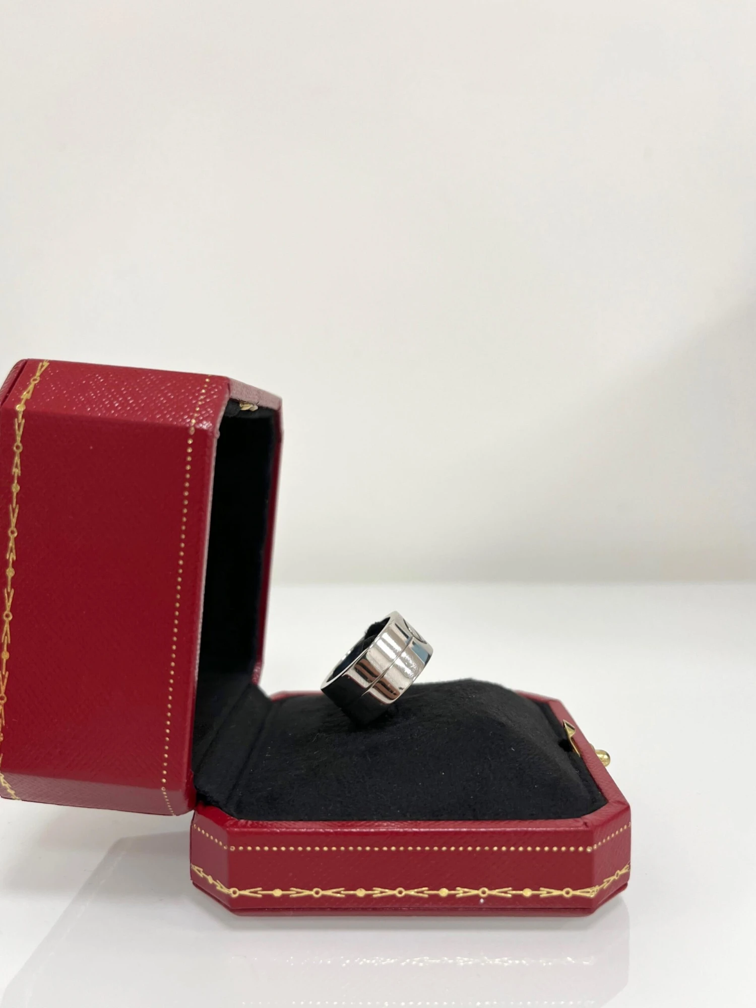 Cartier Love 18 Karat White Gold Wide Band Ring 5 Cartier Love 18 Karat White Gold Wide Band Ring – Image 3