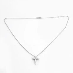 Unknown 18k White Gold Diamond Cross Necklace 10 Unknown 18k White Gold Diamond Cross Necklace -Mode Bijouterie Magasin IMG 9504 master