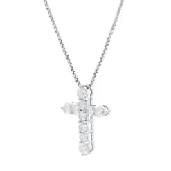 Unknown 18k White Gold Diamond Cross Necklace 12 Unknown 18k White Gold Diamond Cross Necklace -Mode Bijouterie Magasin IMG 9511 master