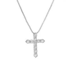 Unknown 18k White Gold Diamond Cross Necklace 13 Unknown 18k White Gold Diamond Cross Necklace -Mode Bijouterie Magasin IMG 9512 master