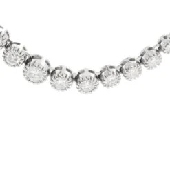 Unknown Platinum Diamond Hobnail Tennis Necklace 5 Carats -Mode Bijouterie Magasin IMG 9515 master