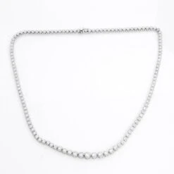 Unknown Platinum Diamond Hobnail Tennis Necklace 5 Carats -Mode Bijouterie Magasin IMG 9518 master