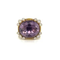 Unknown Oval Amethyst, Diamond And 18k Gold Ring -Mode Bijouterie Magasin IMG 9679 master