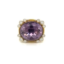 Unknown Oval Amethyst, Diamond And 18k Gold Ring -Mode Bijouterie Magasin IMG 9680 master