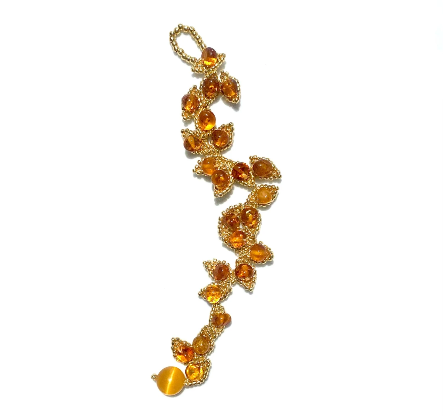 Amber & Gold Leaves Bracelet 4 Amber & Gold Leaves Bracelet – Image 2