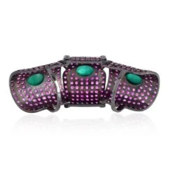 Emerald & Pave Ruby Long Ring 8 Emerald & Pave Ruby Long Ring -Mode Bijouterie Magasin ING 4811 3 master