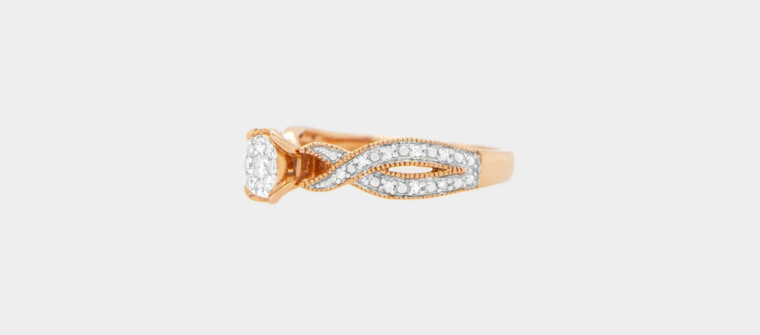 Unknown Diamond Wedding Ring 10k Rose Gold 7 Unknown Diamond Wedding Ring 10k Rose Gold – Image 5