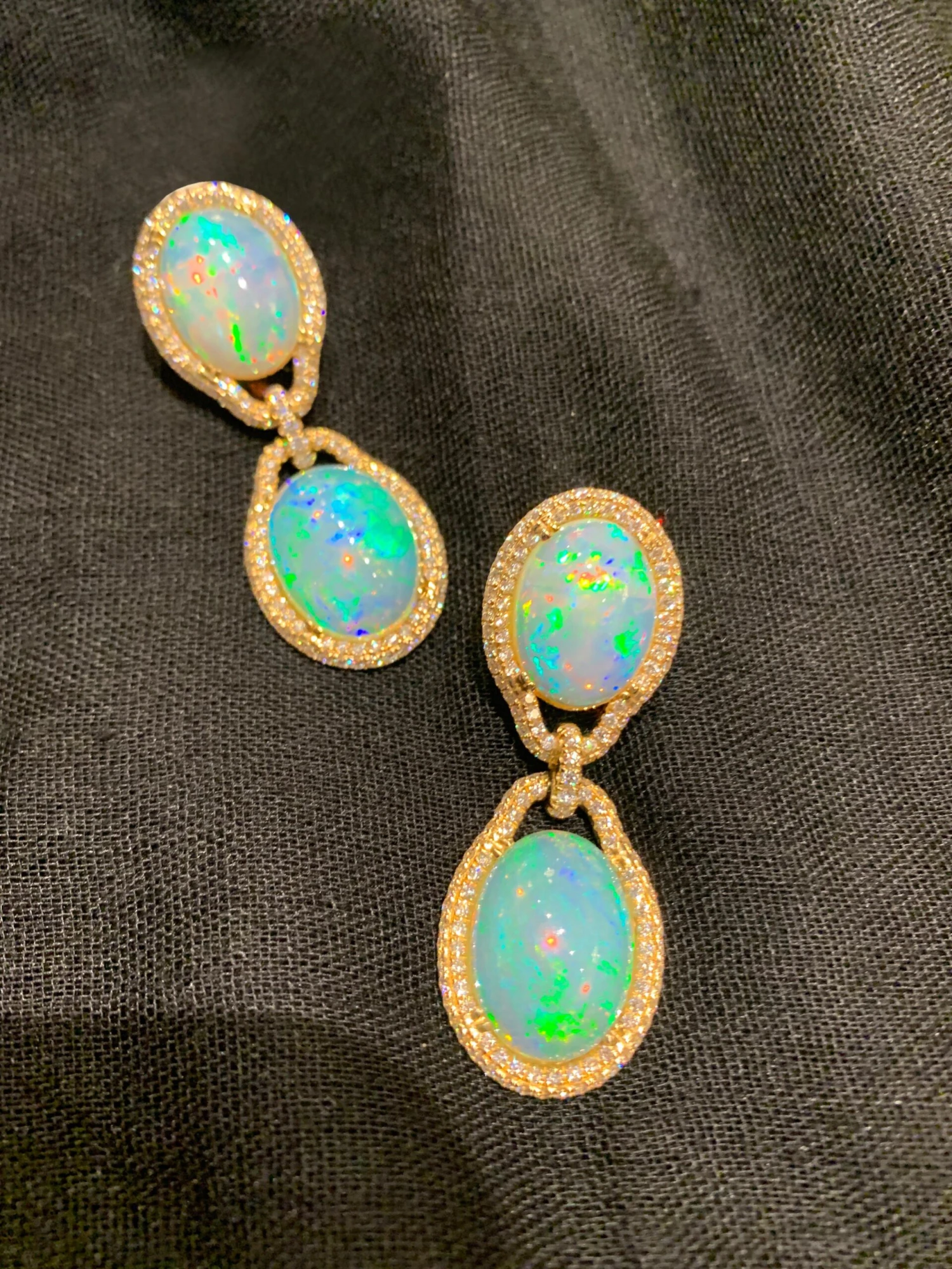 Goshwara Opal Cabochon And Diamond Earrings 7 Goshwara Opal Cabochon And Diamond Earrings – Image 5