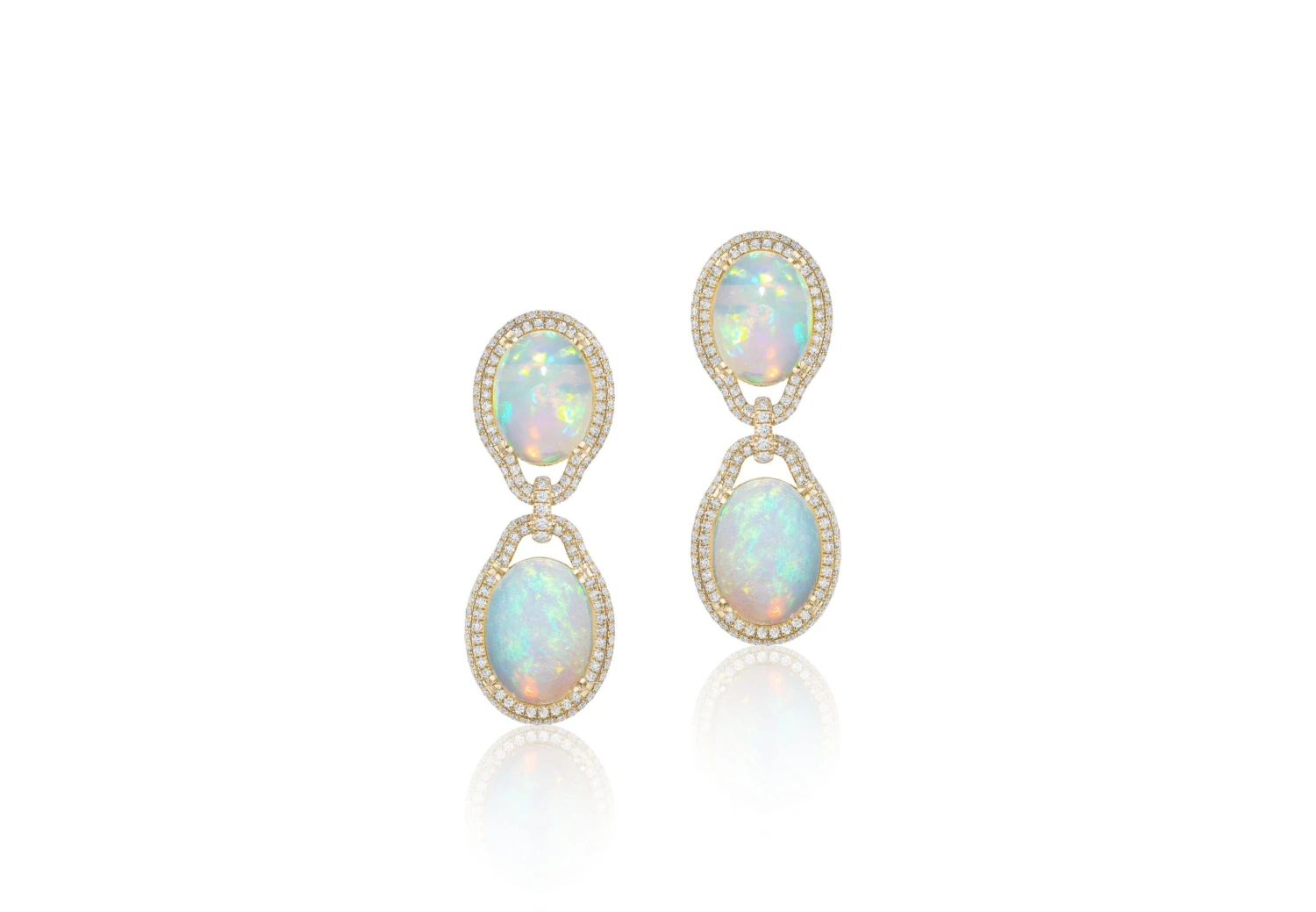 Goshwara Opal Cabochon And Diamond Earrings 4 Goshwara Opal Cabochon And Diamond Earrings – Image 2