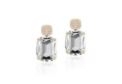 Goshwara Rock Crystal Cushion & Diamonds Earrings -Mode Bijouterie Magasin JE0645 RCY master 1