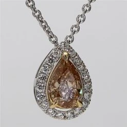 Unknown GIA Certified Natural Yellow Pear Diamond .42 Carat TW Gold Drop Pendant -Mode Bijouterie Magasin JN1005GR 10 master
