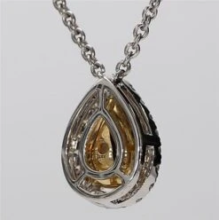 Unknown GIA Certified Natural Yellow Pear Diamond .42 Carat TW Gold Drop Pendant -Mode Bijouterie Magasin JN1005GR 6 master
