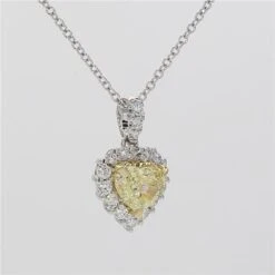 Unknown Natural Yellow Heart And White Diamond .99 Carat TW Gold Drop Pendant -Mode Bijouterie Magasin JP01002P 10 master
