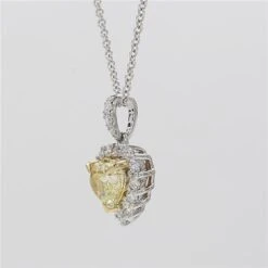 Unknown Natural Yellow Heart And White Diamond .99 Carat TW Gold Drop Pendant -Mode Bijouterie Magasin JP01002P 2 master