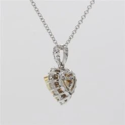 Unknown Natural Yellow Heart And White Diamond .99 Carat TW Gold Drop Pendant -Mode Bijouterie Magasin JP01002P 4 master