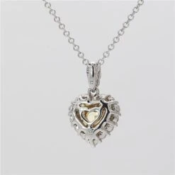 Unknown Natural Yellow Heart And White Diamond .99 Carat TW Gold Drop Pendant -Mode Bijouterie Magasin JP01002P 6 master