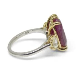 10.94ct Red Ruby, Diamond Three Stone Engagement Ring Set In 18k Two Tone Gold 25 10.94ct Red Ruby, Diamond Three Stone Engagement Ring Set In 18k Two Tone Gold -Mode Bijouterie Magasin JW0231 GIAR0004 7 master