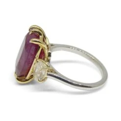 10.94ct Red Ruby, Diamond Three Stone Engagement Ring Set In 18k Two Tone Gold 27 10.94ct Red Ruby, Diamond Three Stone Engagement Ring Set In 18k Two Tone Gold -Mode Bijouterie Magasin JW0231 GIAR0004 9 master