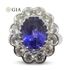 4.64ct GIA Certified Color Change Sapphire & Diamond Scallop Ring 18k White Gold -Mode Bijouterie Magasin JW0287 GIAS8002 11 master