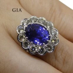 4.64ct GIA Certified Color Change Sapphire & Diamond Scallop Ring 18k White Gold -Mode Bijouterie Magasin JW0287 GIAS8002 8 master