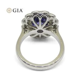 4.64ct GIA Certified Color Change Sapphire & Diamond Scallop Ring 18k White Gold -Mode Bijouterie Magasin JW0287 GIAS8002 9 master