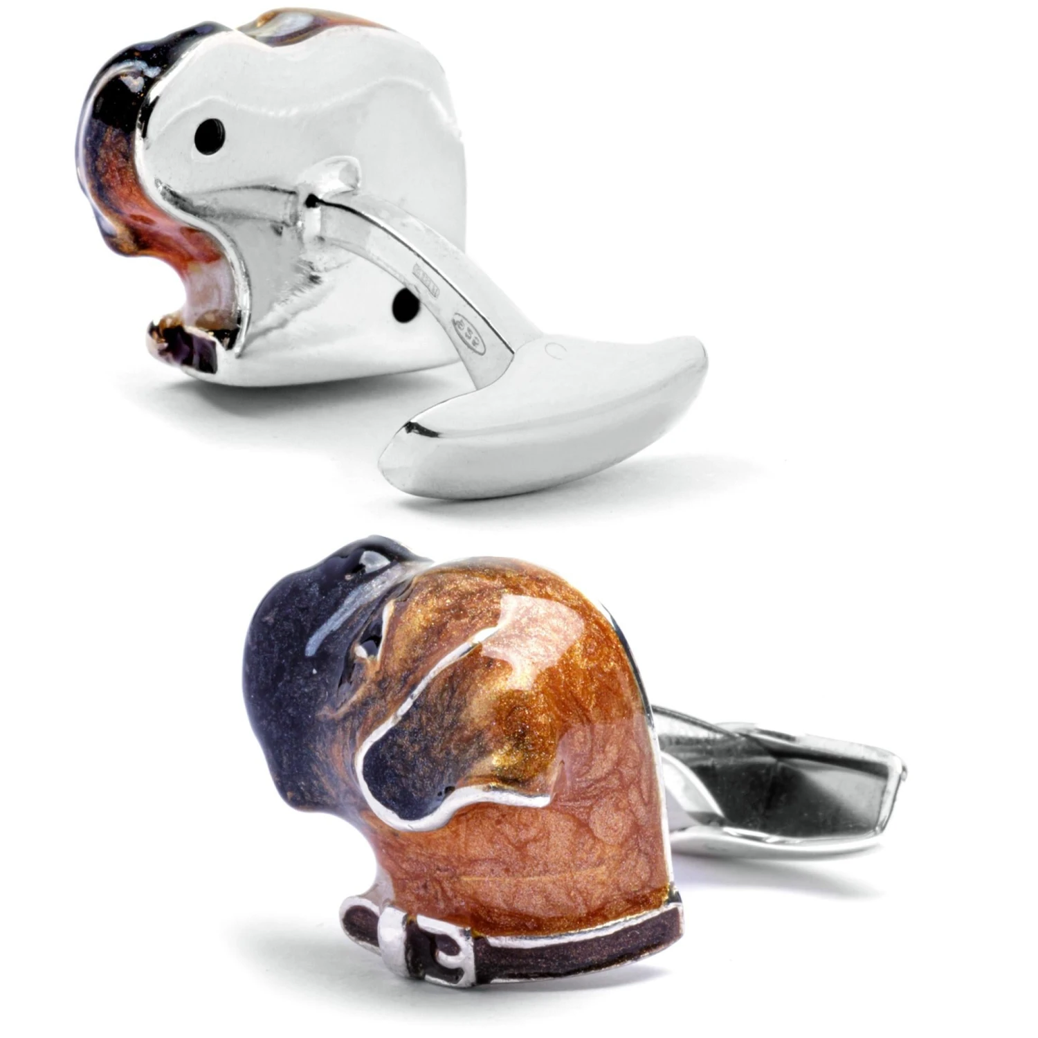 Alex Jona Sterling Silver Enamel Boxer Dog Cufflinks 5 Alex Jona Sterling Silver Enamel Boxer Dog Cufflinks – Image 3