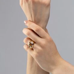 Alex Jona Citrine Amethyst 18 Karat Yellow Gold Dome Ring 19 Alex Jona Citrine Amethyst 18 Karat Yellow Gold Dome Ring -Mode Bijouterie Magasin Jona 05 08 010 master