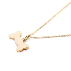 Alex Jona 18 Karat Yellow Gold Dog Bone Pendant Necklace -Mode Bijouterie Magasin Jona 11 05 165 master