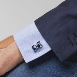 Alex Jona Sterling Silver Blue Enamel Vintage Toy Car Cufflinks -Mode Bijouterie Magasin Jona 13 07 129 1 master