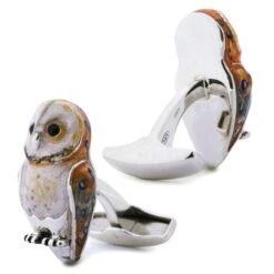 Alex Jona Sterling Silver Enamel Owl Cufflinks -Mode Bijouterie Magasin Jona 14 07 017 master