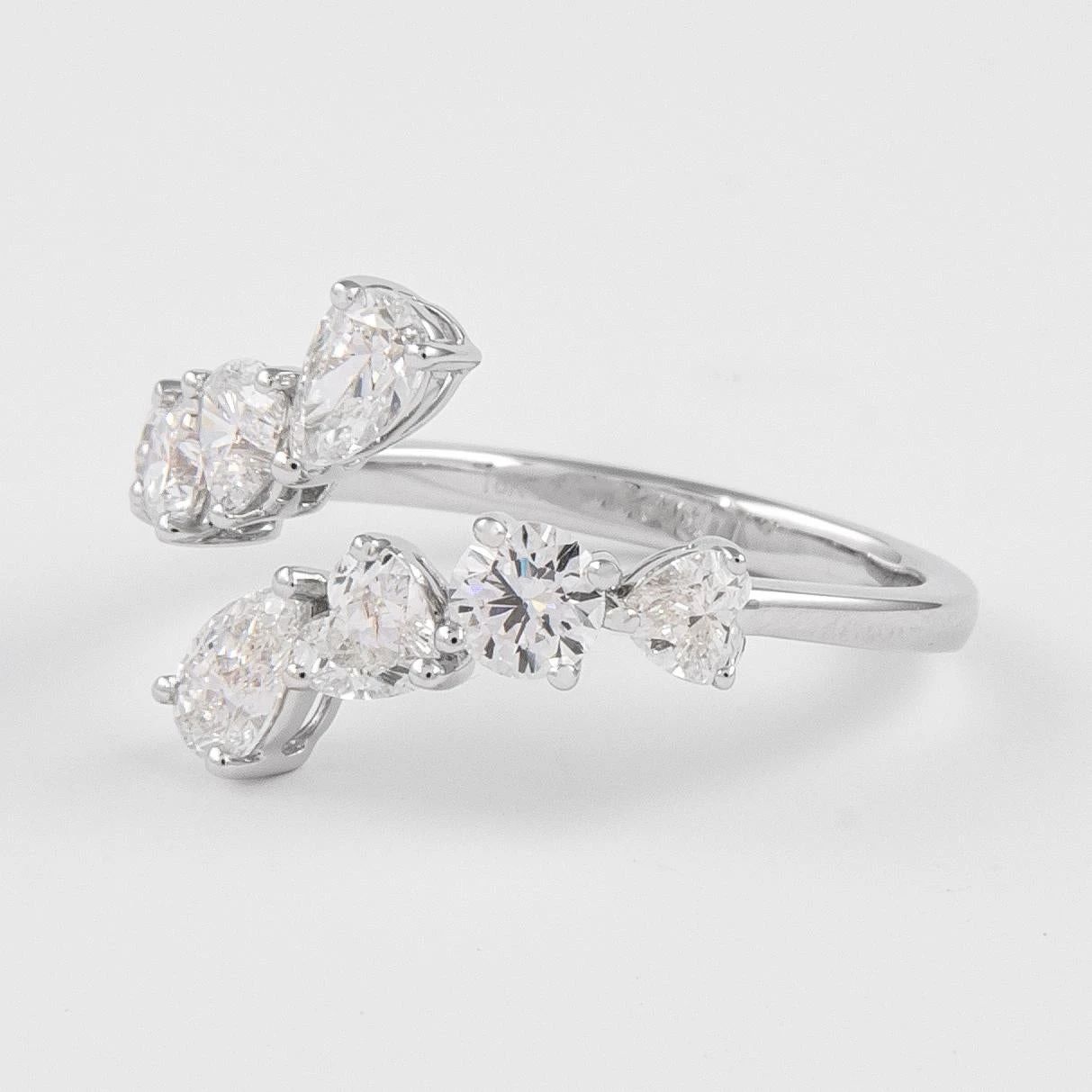 Alexander 1.54ct Multi Diamond Bypass Wrap Ring 18k White Gold 4 Alexander 1.54ct Multi Diamond Bypass Wrap Ring 18k White Gold – Image 2