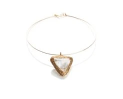 Triangle Rock Crystal Choker & One-Off Necklace In 14kt Gold Cocktail Statement -Mode Bijouterie Magasin Kristle SheilaWestera item rockCrystal necklace copy master