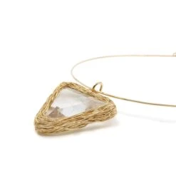 Triangle Rock Crystal Choker & One-Off Necklace In 14kt Gold Cocktail Statement -Mode Bijouterie Magasin Kristle SheilaWestera item rock crystal necklace copy master