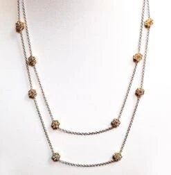 Vitolo 18 Karat Gold Necklace With Flower Diamond Bezels -Mode Bijouterie Magasin LL24317N196 02 1 master