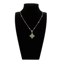 Italian Designer 18 Karat Gold Flower Motif Diamond Pendant -Mode Bijouterie Magasin LL24320E124 004 master