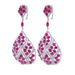 Ruchi New York Ruby And Diamond Earrings -Mode Bijouterie Magasin Left Side master 1