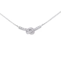 Unknown Love Knot Diamond Necklace, 14k Yellow Gold 11 Unknown Love Knot Diamond Necklace, 14k Yellow Gold -Mode Bijouterie Magasin Love knot necklace white background master